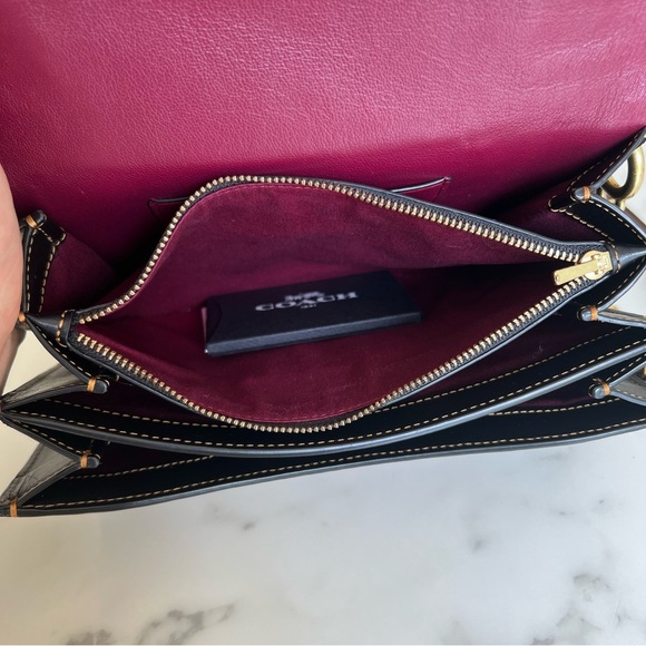 Coach 1941 Riley Top Handle 22 Signature Canvas Brass Tan Black 73937 Crossbody - Picture 12 of 16